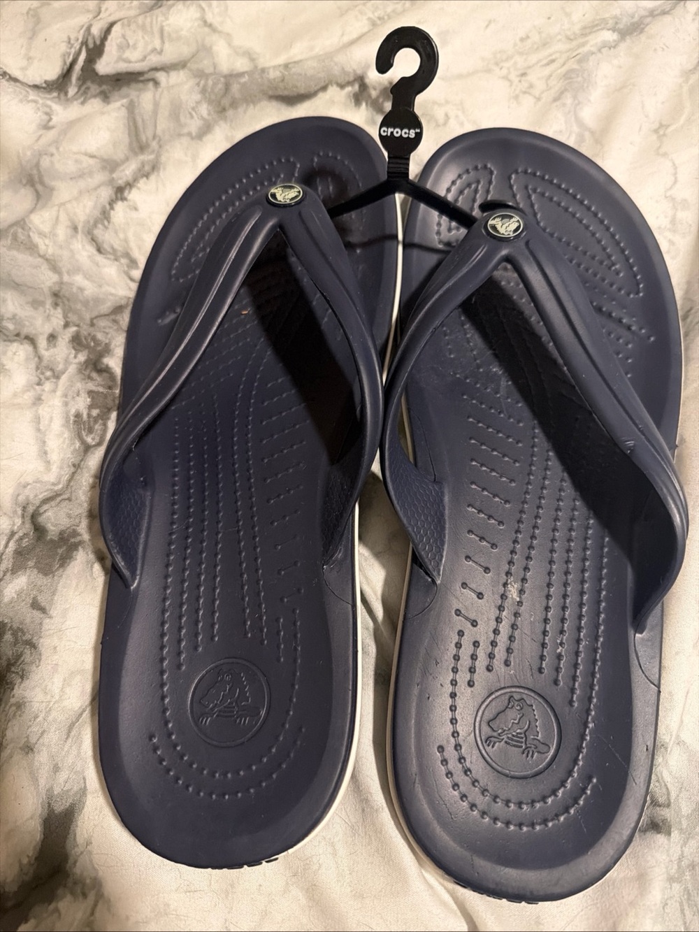 CROCS Men's Navy Blue Flip Flop Sandals